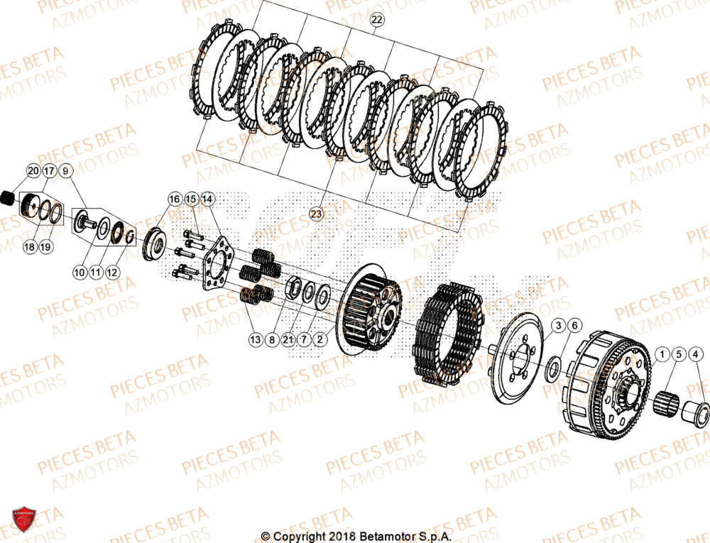 Embrayage BETA Pieces Beta RR 200 X-PRO 2T - 2026