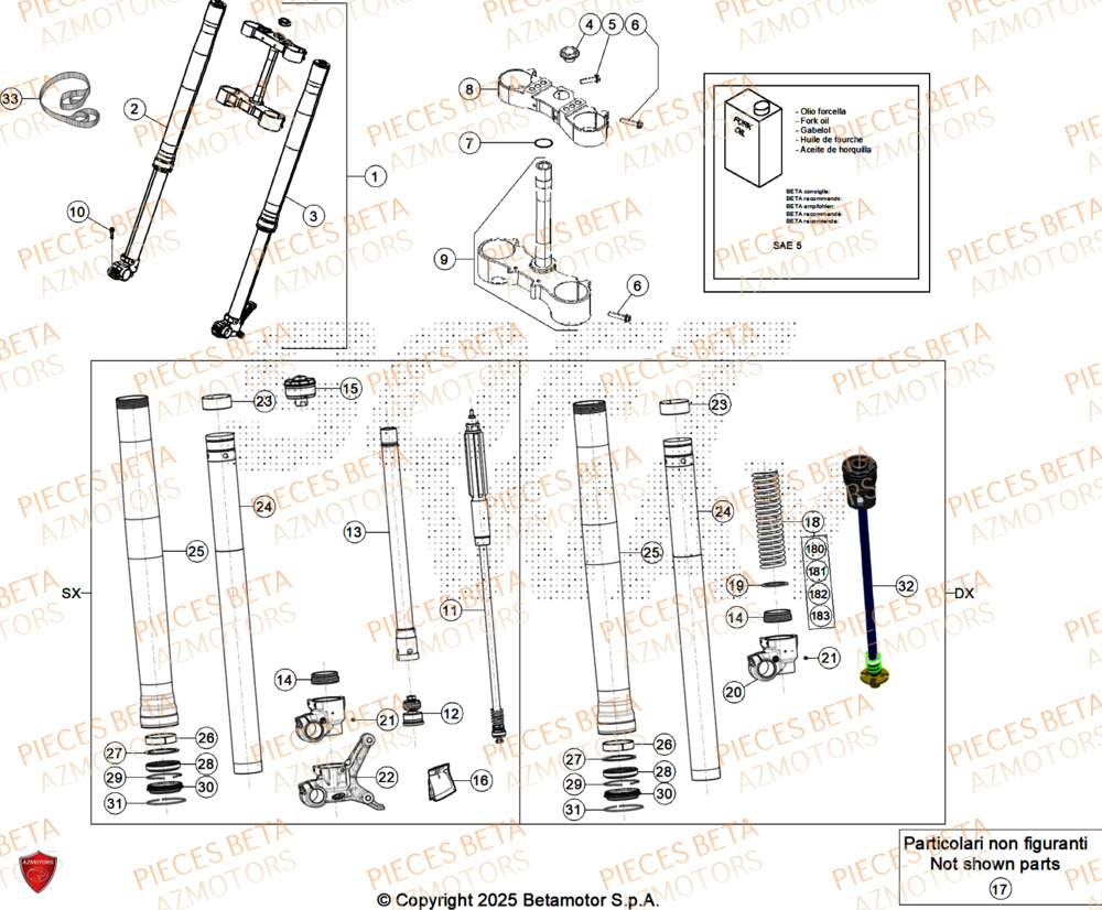 Fourche BETA Pieces Beta RR 200 X-PRO 2T - 2026