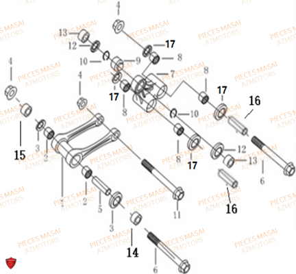 Biellette De Suspension MASAI Pièces Moto X-RAY 50cc