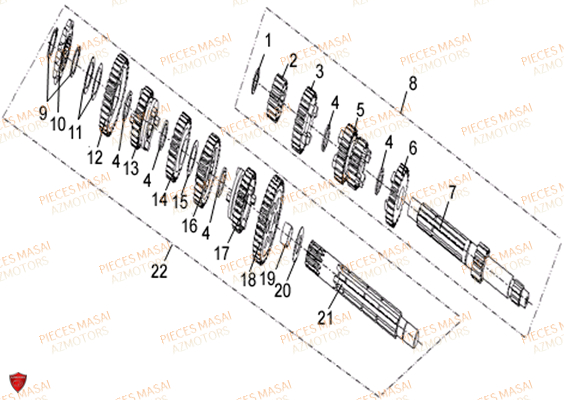 BOITE DE VITESSES pour X-RAY 50