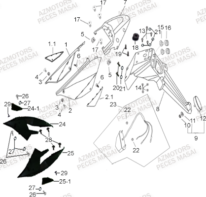CACHES LATERAUX ARRIERE pour X-RAY 50