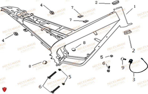 Chassis MASAI Pièces Moto X-RAY 50cc