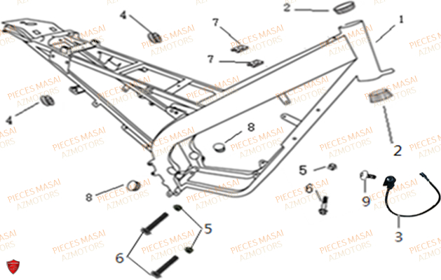 CHASSIS MASAI Pièces Moto Supermotard 50cc