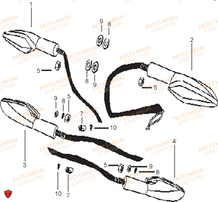 Clignotants MASAI Pièces Moto X-RAY 50cc