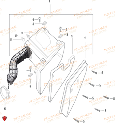 Filtre A Air MASAI Pièces Moto X-RAY 50cc