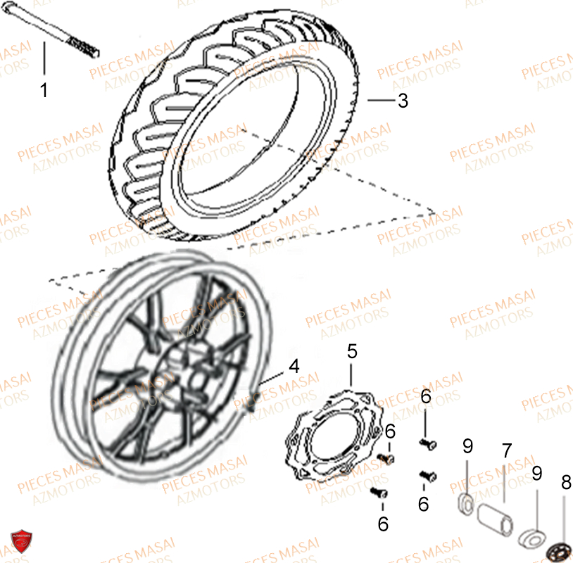 ROUE AVANT MASAI X RAY 50