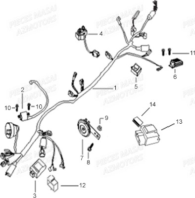 SYSTEME ELECTRIQUE AZMOTORS X RAY 50