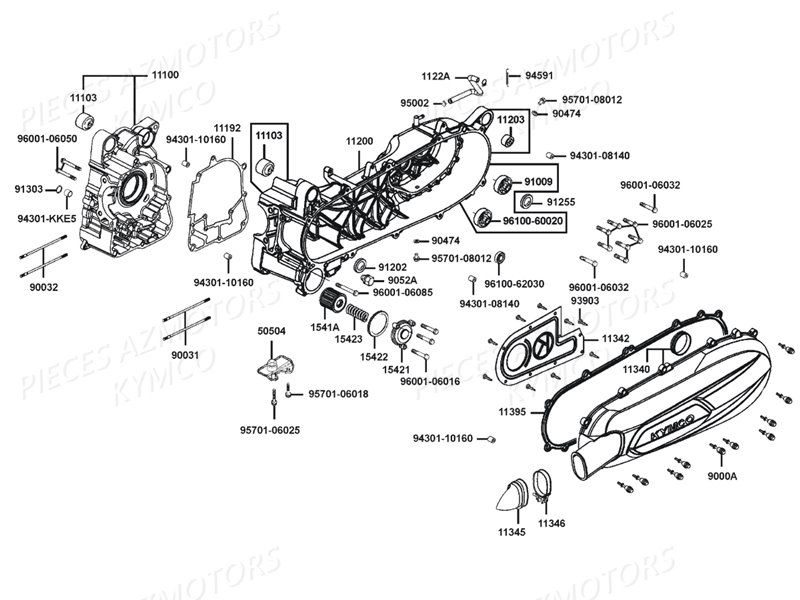 Carters Moteur KYMCO Pièces X.TOWN 125 I CBS EXCLUSIVE EURO4 (KS25AH)