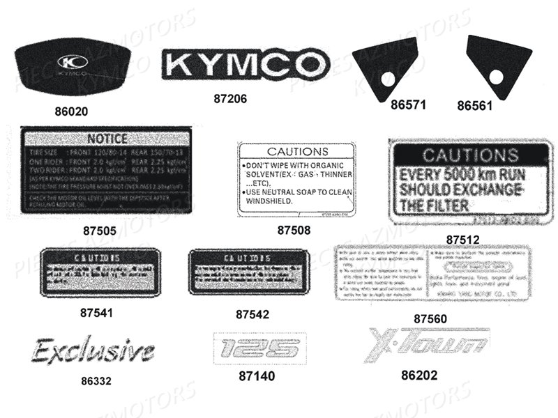 Decors KYMCO Pièces X.TOWN 125 I CBS EXCLUSIVE EURO4 (KS25AH)