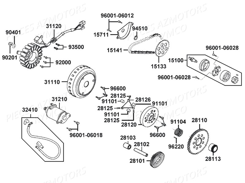 DEMARREUR_ALLUMAGE KYMCO Pièces Scooter Kymco X.TOWN 125I CBS EURO 4