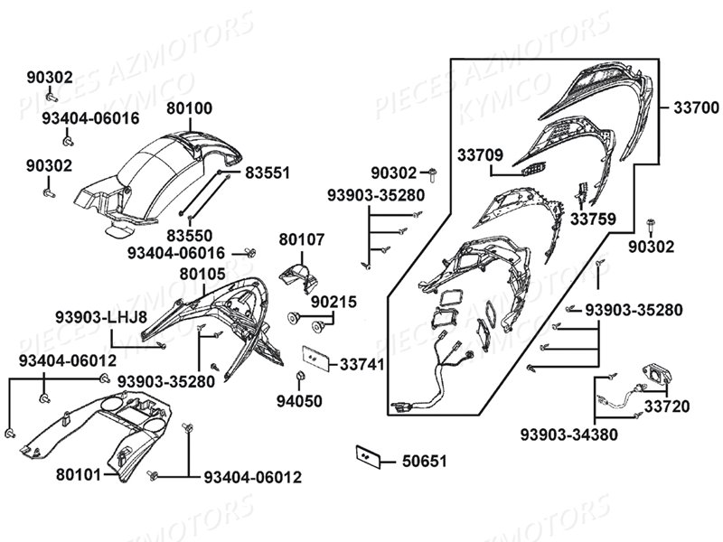 Feu Arriere KYMCO Pièces X.TOWN 125 I CBS EXCLUSIVE EURO4 (KS25AH)