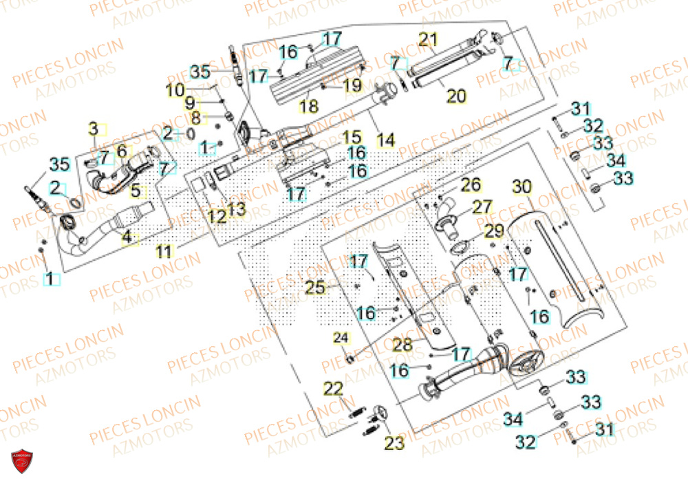 Echappement LONCIN QUAD LONCIN XWOLF 1000 Euro5