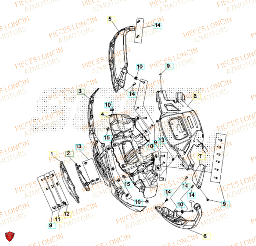 Entourage De Guidon LONCIN QUAD LONCIN XWOLF 1000 Euro5