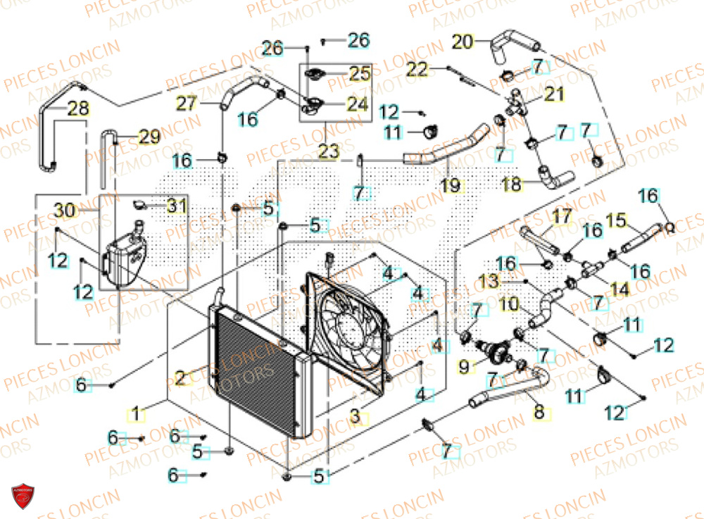 Refroidissement LONCIN QUAD LONCIN XWOLF 1000 Euro5