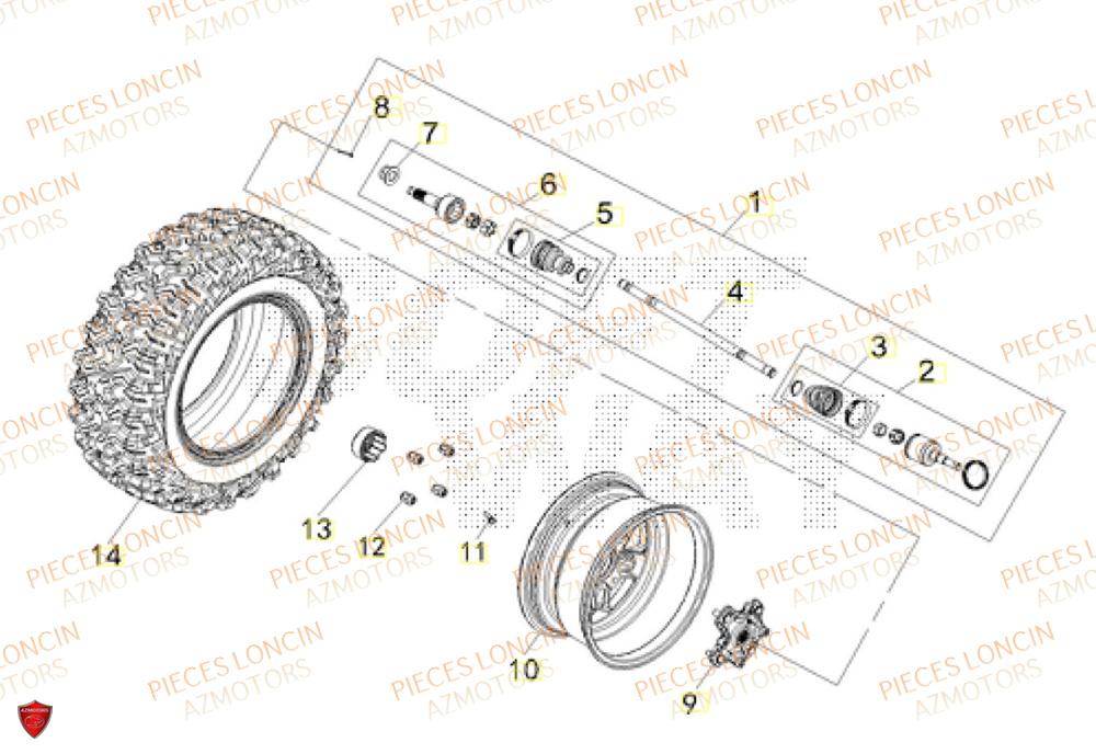 Roue Avant Droite LONCIN QUAD LONCIN XWOLF 1000 Euro5