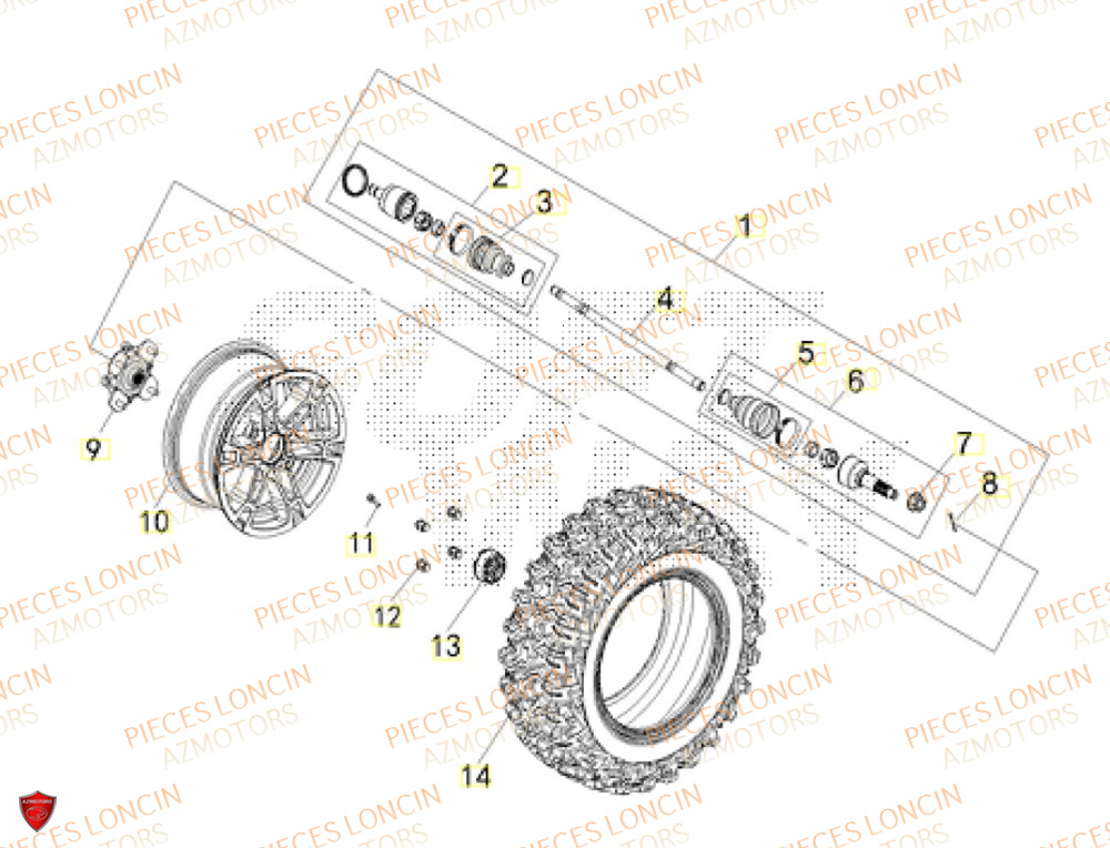 Roue Avant Gauche LONCIN QUAD LONCIN XWOLF 1000 Euro5