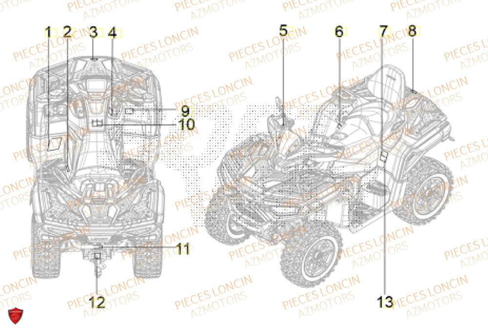 Stickers LONCIN QUAD LONCIN XWOLF 1000 Euro5