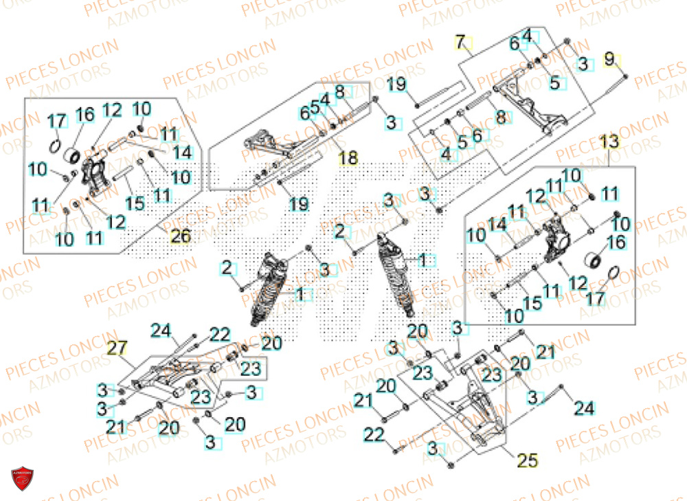 Train Arriere LONCIN QUAD LONCIN XWOLF 1000 Euro5