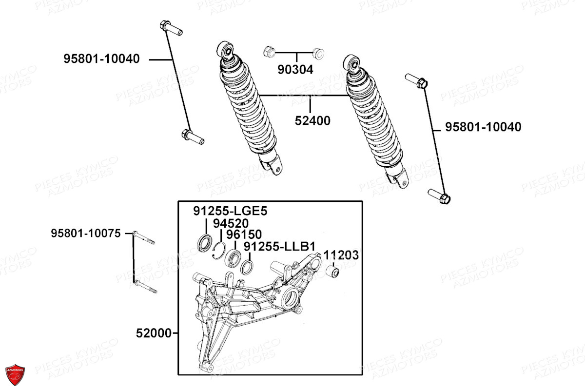 Amortisseurs KYMCO PIECES X.TOWN CITY 125I CBS E5 (KS25DA)