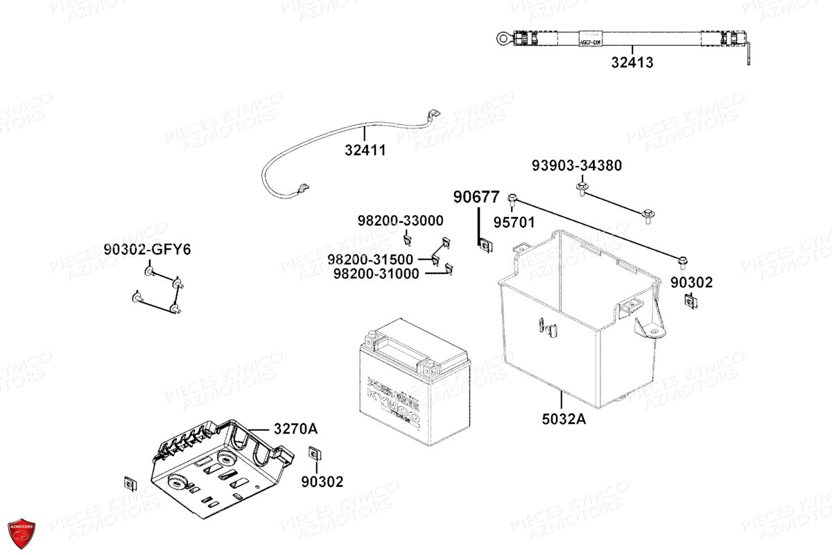 BATTERIE YTX12-BS YUASA (ORIGINE) KYMCO pour BATTERIE de X.TOWN CITY 125 E5