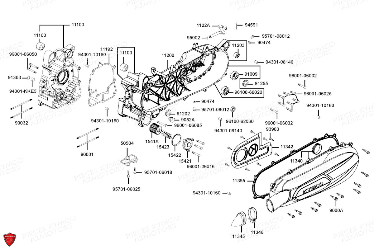 Carters Moteur KYMCO PIECES X.TOWN CITY 125I CBS E5 (KS25DA)