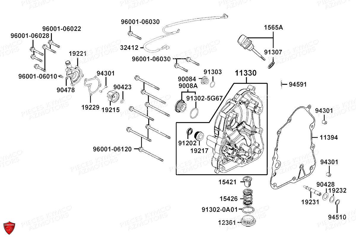 Carter Droit KYMCO PIECES X.TOWN CITY 125I CBS E5 (KS25DA)