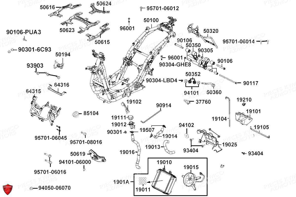 Chassis Refroidissement KYMCO PIECES X.TOWN CITY 125I CBS E5 (KS25DA)