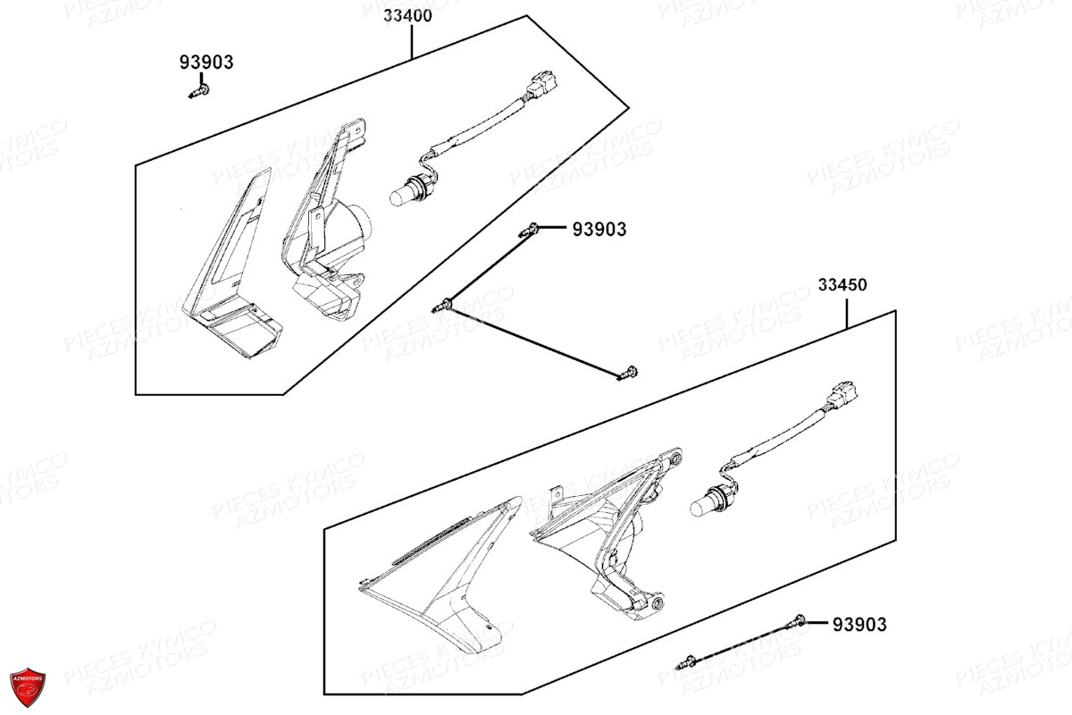 Clignotants KYMCO PIECES X.TOWN CITY 125I CBS E5 (KS25DA)