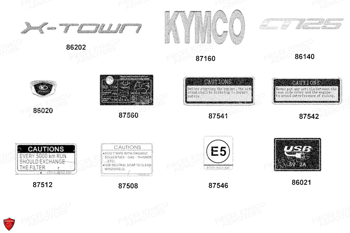 Decors KYMCO PIECES X.TOWN CITY 125I CBS E5 (KS25DA)