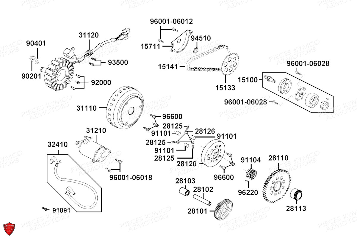 DEMARREUR_POMPE_A_HUILE KYMCO PIECES SCOOTER X.TOWN CITY 125I CBS E5 (KS25DA)