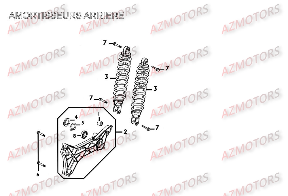 Amortisseurs Arriere KYMCO Pièces Scooter Kymco XCITING 250 AFI 4T EURO II