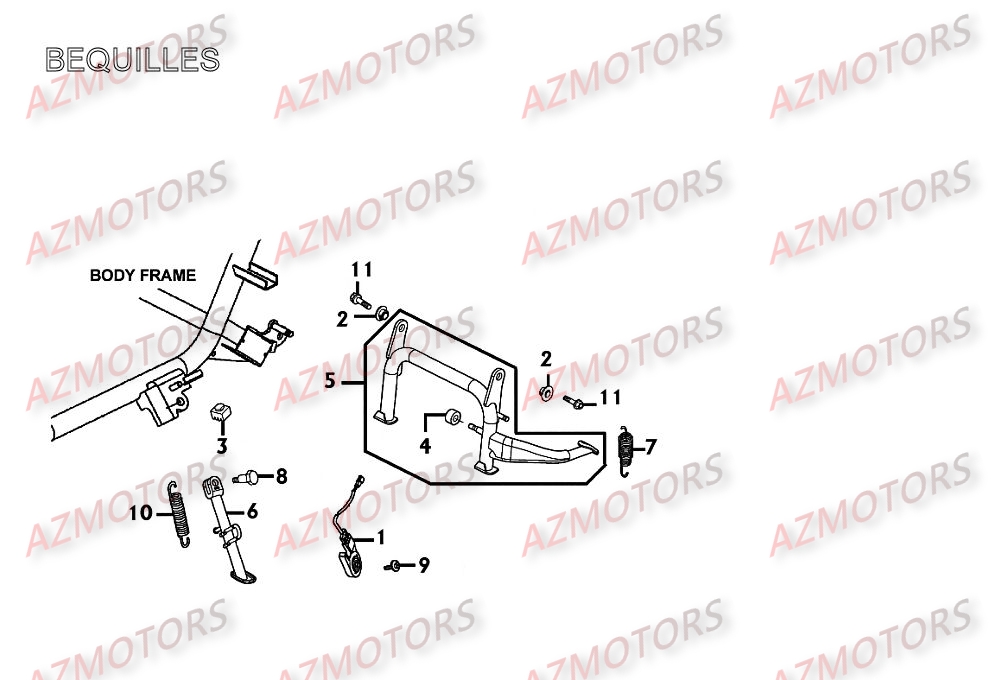 Bequilles KYMCO Pièces Scooter Kymco XCITING 250 AFI 4T EURO II