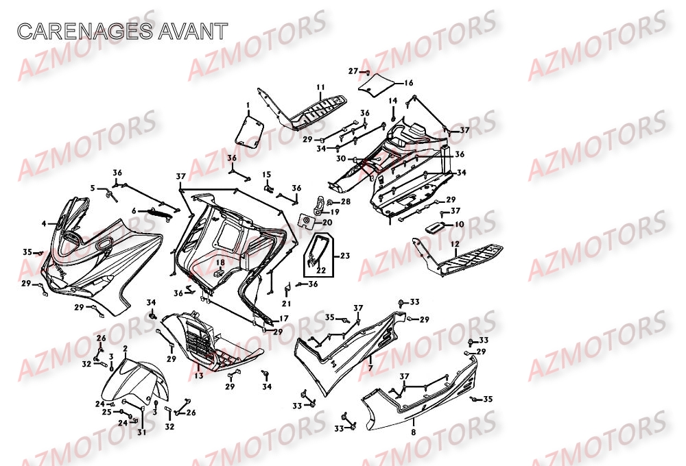 CARENAGES AVANT KYMCO XCITING 250 II