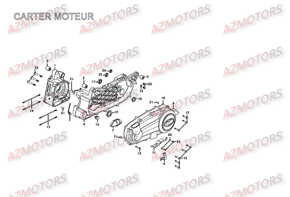 CARTER MOTEUR KYMCO Pièces Scooter XCITING 250 AFI 4T EURO II