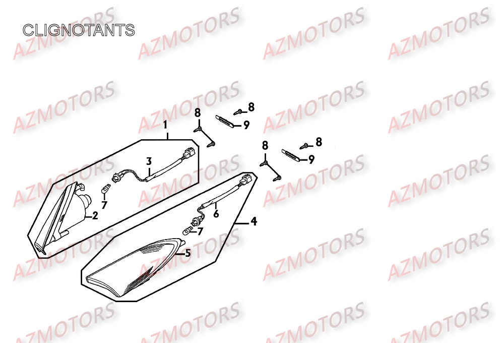 Clignotants KYMCO Pièces Scooter Kymco XCITING 250 AFI 4T EURO II