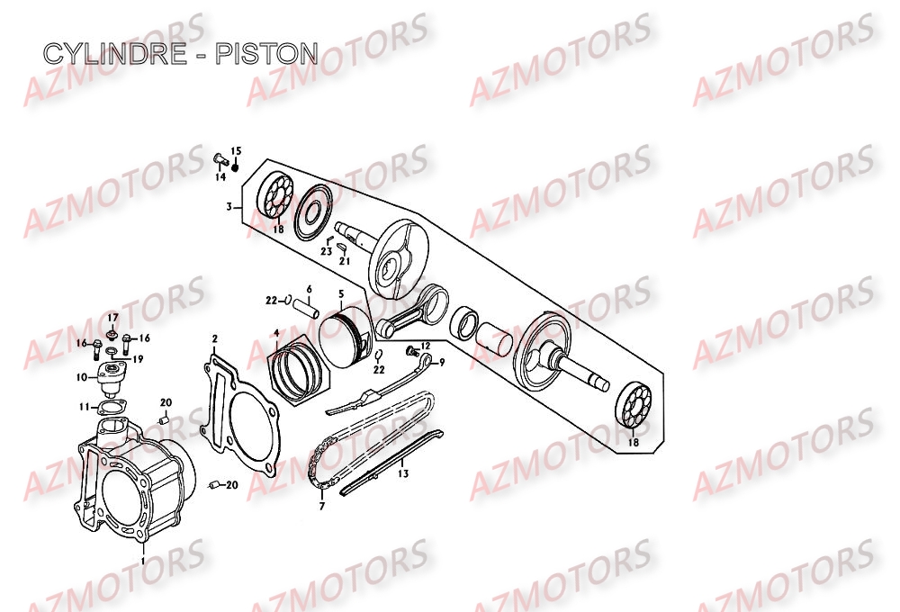 CYLINDRE - PISTON KYMCO Pièces Scooter XCITING 250 AFI 4T EURO II