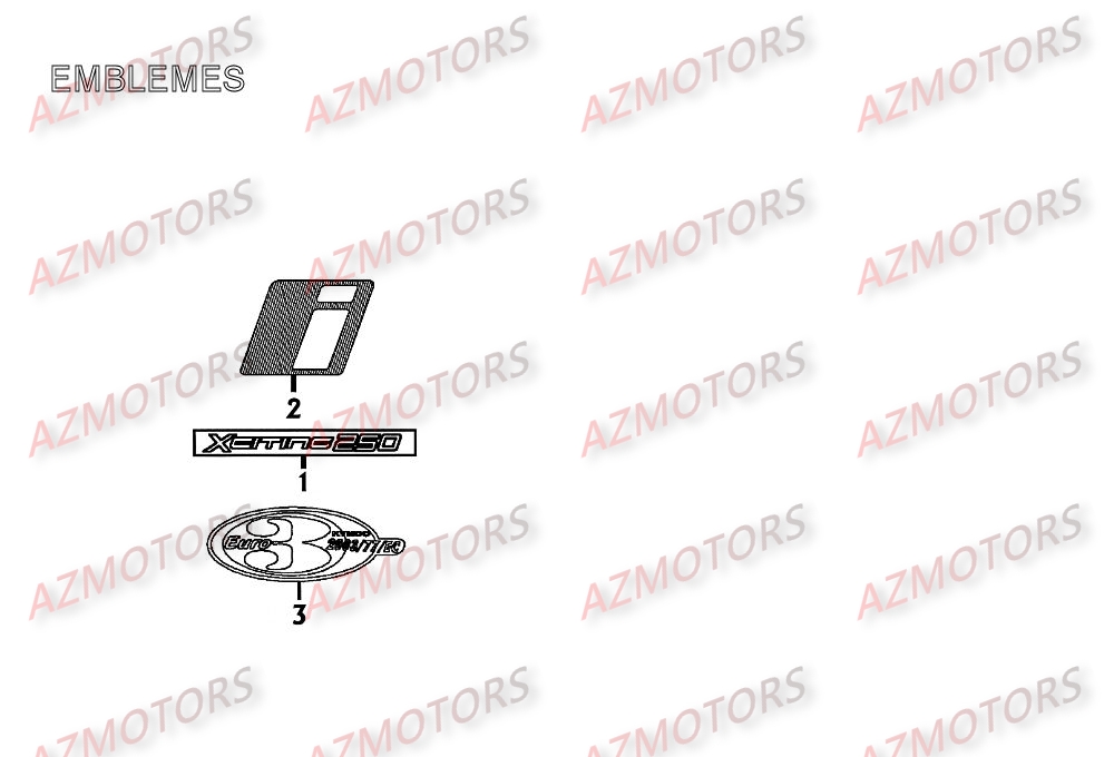 Emblemes KYMCO Pièces Scooter Kymco XCITING 250 AFI 4T EURO II