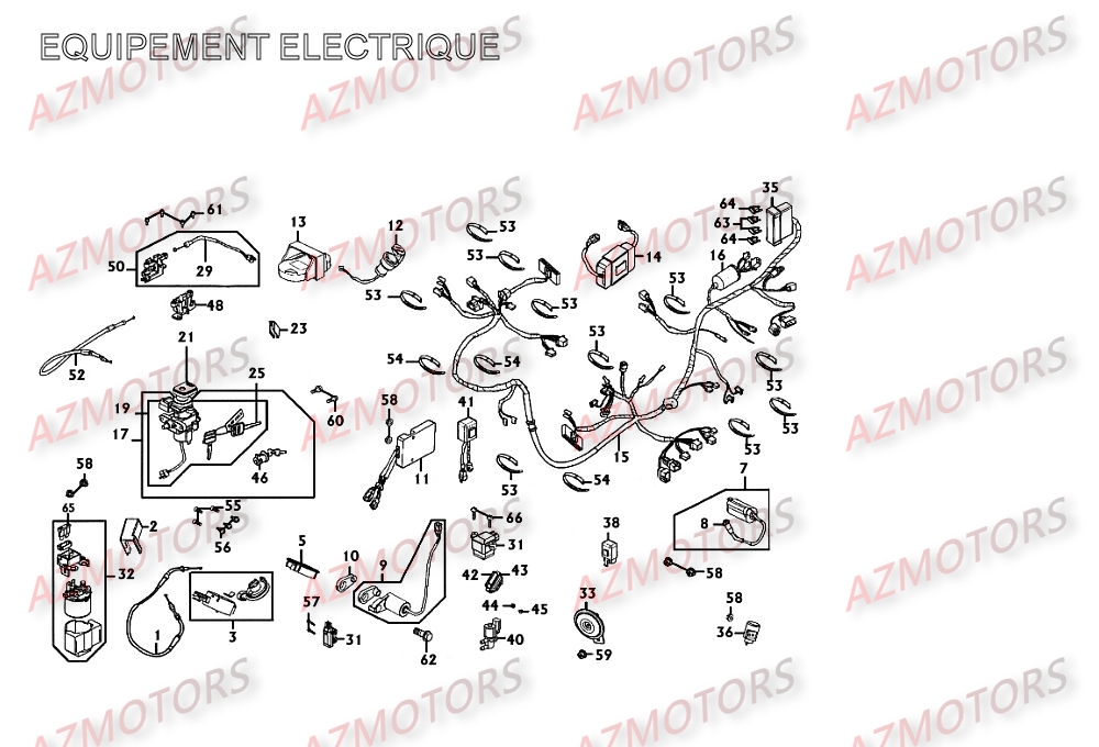 Equipement Electrique AZMOTORS Pièces Scooter Kymco XCITING 250 AFI 4T EURO II