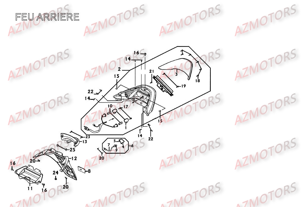 Feu Arriere KYMCO Pièces Scooter Kymco XCITING 250 AFI 4T EURO II