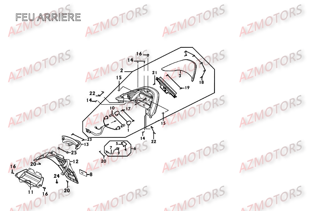 FEU ARRIERE KYMCO Pièces Scooter XCITING 250 AFI 4T EURO II