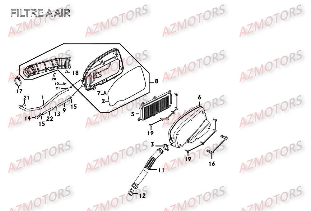 Filtre A Air KYMCO Pièces Scooter Kymco XCITING 250 AFI 4T EURO II