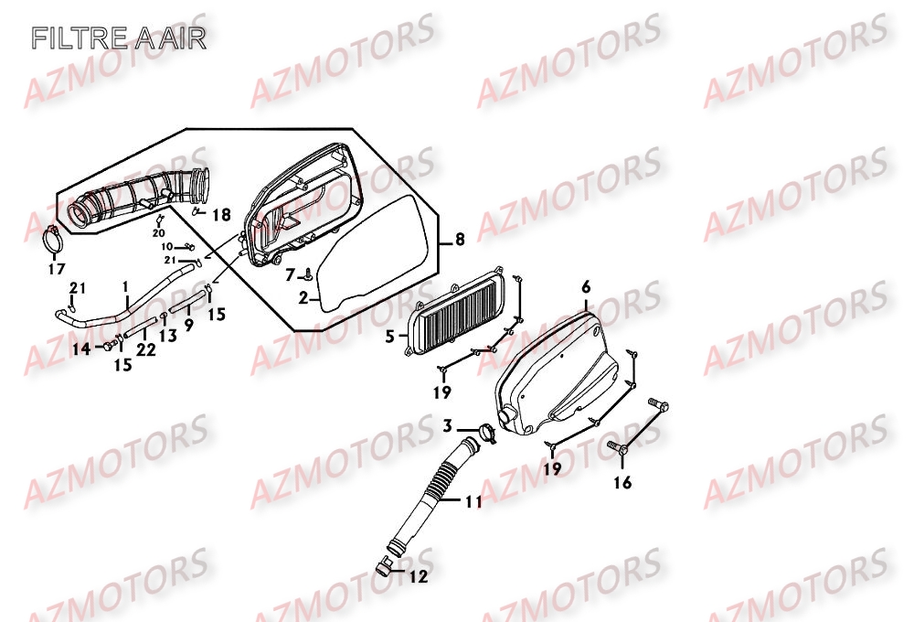 FILTRE A AIR KYMCO Pièces Scooter XCITING 250 AFI 4T EURO II