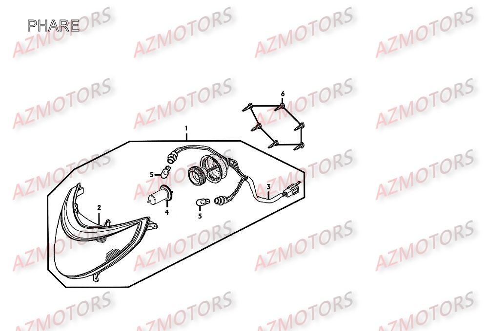 PHARE AZMOTORS XCITING 250 II