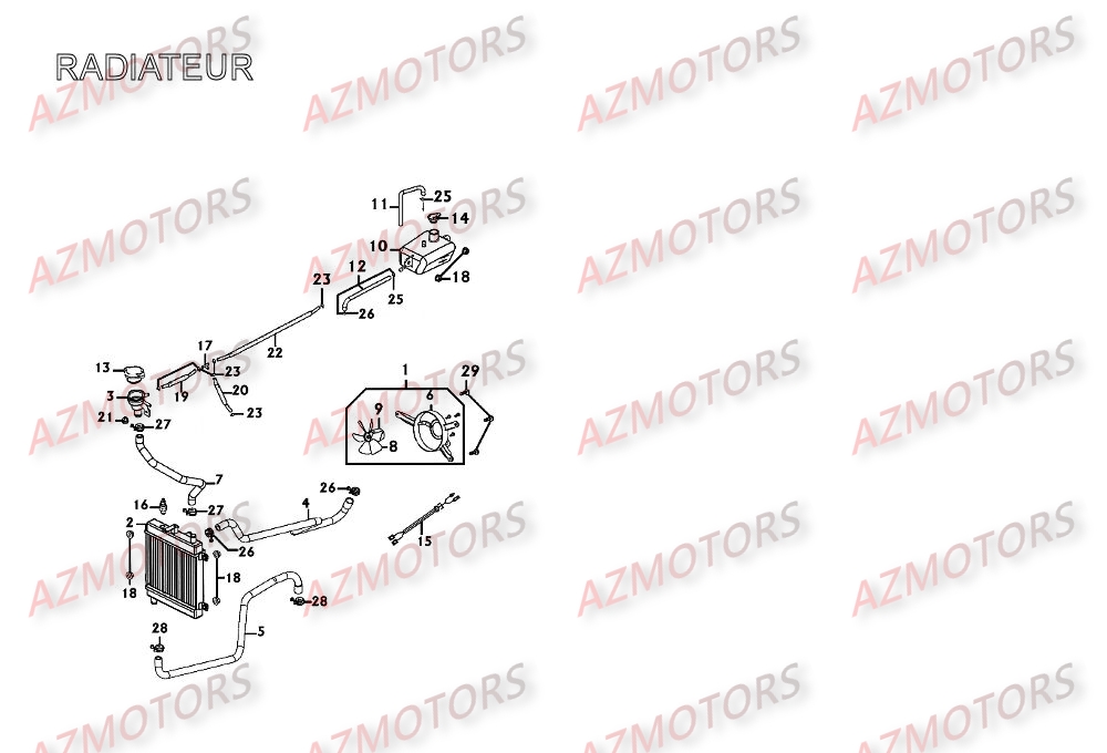 Radiateur KYMCO Pièces Scooter Kymco XCITING 250 AFI 4T EURO II