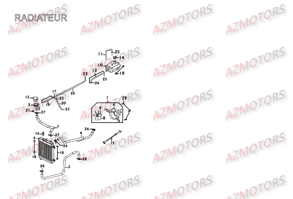 RADIATEUR KYMCO Pièces Scooter XCITING 250 AFI 4T EURO II