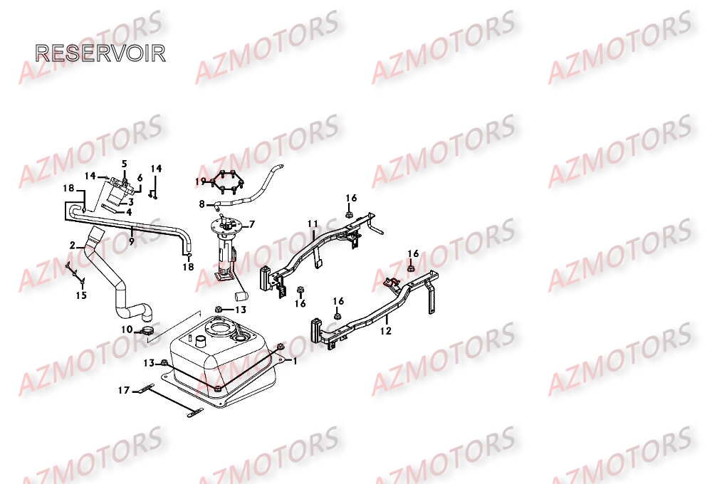 RESERVOIR KYMCO Pièces Scooter XCITING 250 AFI 4T EURO II