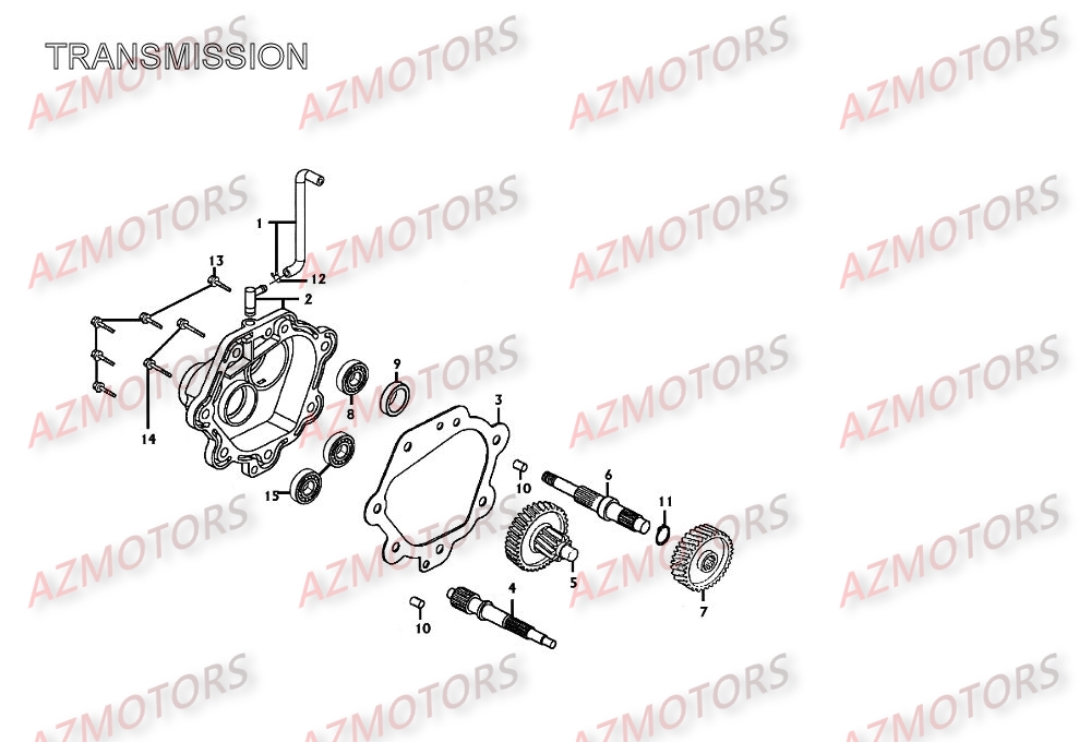 Transmission AZMOTORS Pièces Scooter Kymco XCITING 250 AFI 4T EURO II