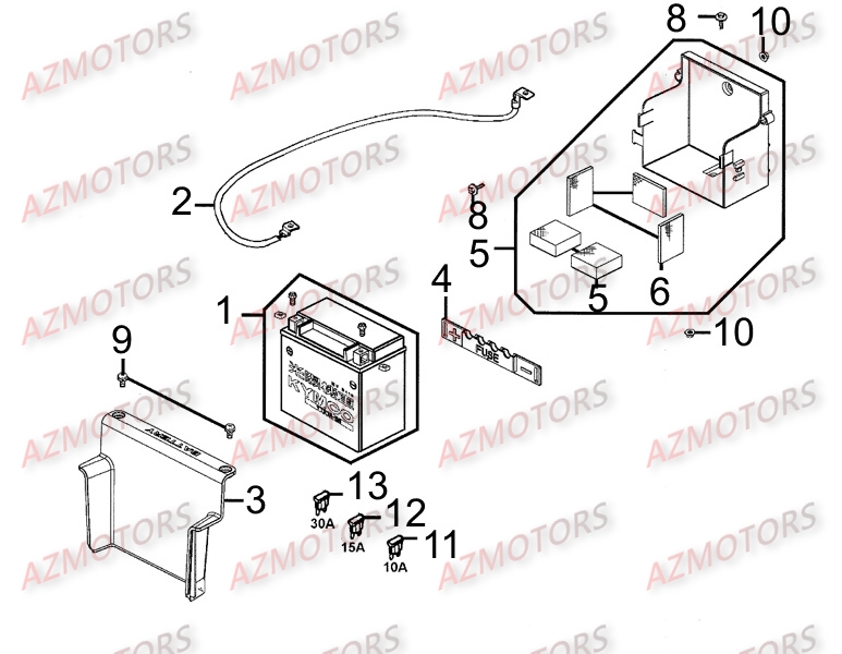 BATTERIE KYMCO Pièces Scooter XCITING 300 AFI 4T EURO III