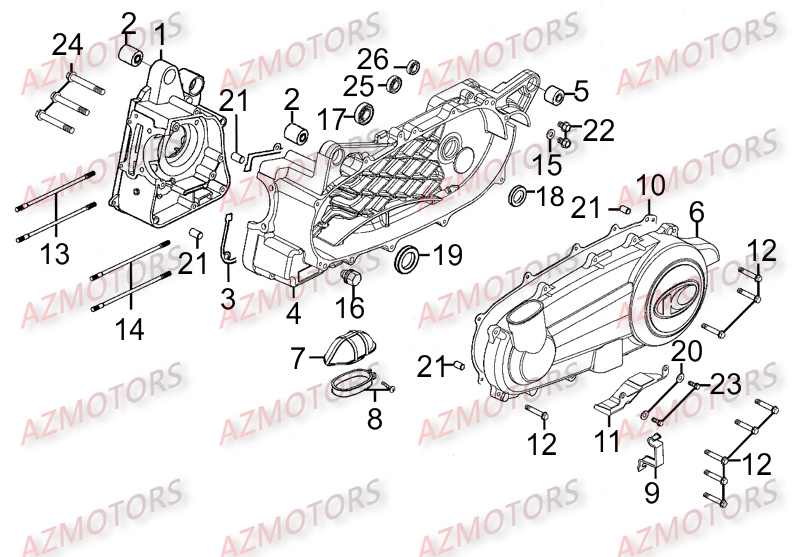 Carter Moteur KYMCO Pièces Scooter Kymco XCITING 300 AFI 4T EURO III