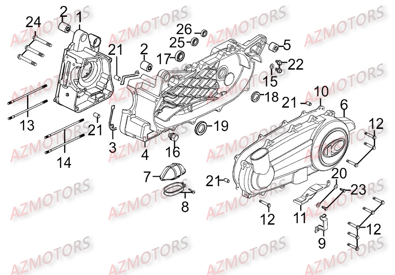 CARTER MOTEUR KYMCO Pièces Scooter XCITING 300 AFI 4T EURO III